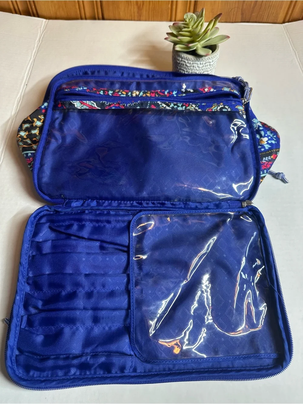 Vera Bradley Navy Multicolor Paisley Cosmetic Bag